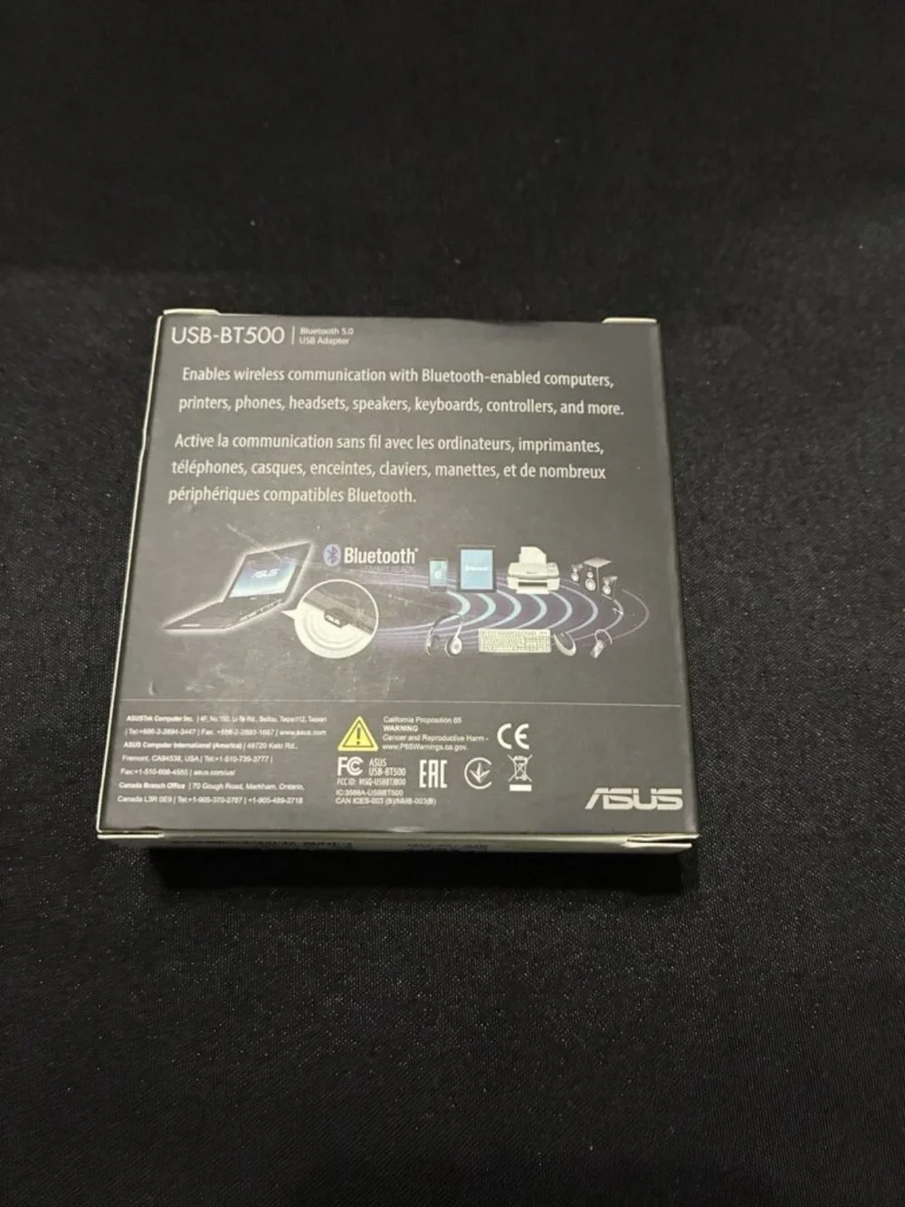 ASUS USB-BT500 Bluetooth 5.0 USB Adapter Dongle for PC Windows 10 - NEW Open Box